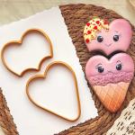 Морозиво серце набір вирубок з трафаретом 6-10 см (TR-2)
