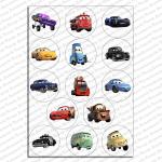 Тачки, Машинки, Cars вафельная картинка для капкейков 6 см 14 шт