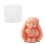 Молд 3D Зайчик с сердечком для шоколада и мастики