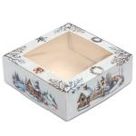 Упаковка для Зефіру з віконцем Зимова 200*200*70мм ВТП