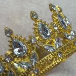 Декор для торта Корона 8 см золотиста з білим