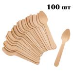 Ложка дерев'яна десертна 11 см 100 шт