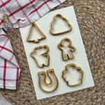 Новорічний 11 набір міні-вирубок для пряників 4,8 см 6 шт (3D)