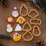 Новорічний міні 2 набір вирубок для пряників 4 см 6 шт (3D)