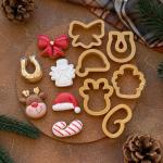 Новорічний міні 3 набір вирубок для пряників 4 см 6 шт (3D)