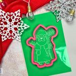 Святий Миколай вирубка з трафаретом 12,5*9,5 см (TR-2)