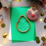 Шар на елку Олень вырубка с трафаретом 9*7,2 см (TR-2)