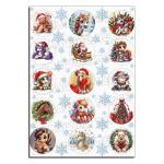 Новорічна 2026 вафельна картинка для капкейків 5 см