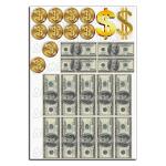 Доллары и монеты вафельная картинка