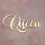 Топпер дзеркальний для торта бічний Birthday Queen золотий СЛАДО