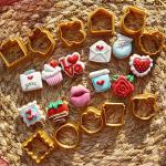 Валентинки набір міні-вирубок для пряників 3 см 11 шт (3D)