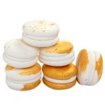 Добрик кондитерський декор Макаронс білі з золотом