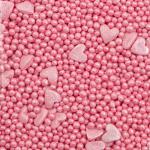 Кондитерська посипка металізована Сердечка рожеві 50 г