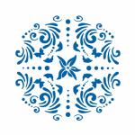 Фон Цветы и бабочки трафарет для пряника 12*12 см (TR-2)