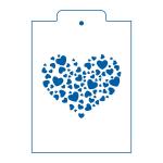 Cердце 2 трафарет для пряника 9*11 см (TR-2)