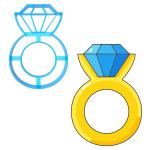 Вырубка для пряников Кольцо с бриллиантом 9*6,2 см (3D)