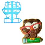 Вырубка для пряников Сова в очках 9*8 см (3D)