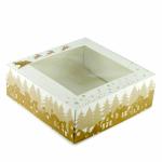 Упаковка для зефіру з вікном Новорічний Олень 200*200*70 мм