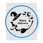 Happy Halloween вырубка с трафаретом 11,5 см (TR-2)