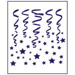 Трафарет Фон Ленточки-звездочки 11*10.5 см (TR-2)
