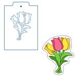 Трафарет Тюльпаны 13*9 см (TR-2)