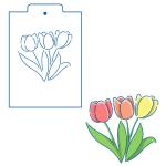 Трафарет Букет тюльпанов 10*10.5 см (TR-2)