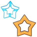 Звезда 1 вырубка для пряников 7*7.3 см (3D)
