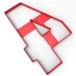 Вырубка для коржа Торт-цифра "4" 22*14 см (3D)