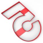 Вырубка для коржа Торт-цифра "5" 22*14 см (3D)