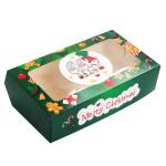 Упаковка для еклерів і зефіру (коло) 200*115*50мм Гноми зелена