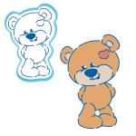 Мишка-1 вырубка с трафаретом 14*9 см (TR-2)