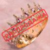 Декор для торта Корона 12 см золотистая с розовым