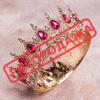 Декор для торта Корона 12 см золотистая с розовым