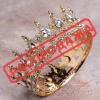 Декор для торта Корона 12 см золотистая с белым