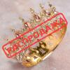 Декор для торта Корона 12 см золотистая с шампань