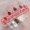 Декор для торта Корона 8 см серебристая с красным