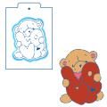 Мишка LOVE вырубка с трафаретом 13*10.5 см (TR-2) фото