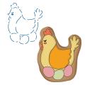 Пасхальная курочка трафарет для пряников 10*8,6 см (TR-2)