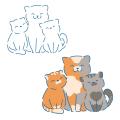 Кошка и котята трафарет для пряников 11*12 см (TR-2)
