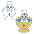 Купель с малышом трафарет для пряников 11*8 см (TR-2)