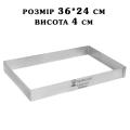 Форма Прямоугольная H40 360*240 мм для нарезного пирожного 0,8 мм сталь