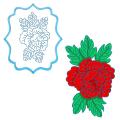 Пион вырубка с трафаретом 10*6см (TR-2)