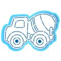 Бетономешалка вырубка с трафаретом 6,9*10 см (TR-2) фото