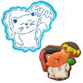 Кот Козак вырубка с трафаретом 10*11 см (TR-2)