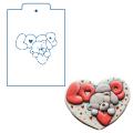 Мишка LOVE трафарет для пряника 10*8 см (TR-2)