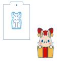 Кролик в коробке вырубка с трафаретом 8*4,5 см (TR-2) (фото 1 из 2)