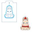 Кролик в шапочке вырубка с трафаретом 11,6*8,5 см (TR-2) (фото 1 из 2)