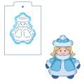 Снегурочка вырубка с трафаретом 11*9 см (TR-2)