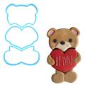 Мишка из трех частей вырубка для пряников 18*11 cм (3D)