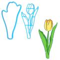 Вырубка с оттиском для пряников Тюльпан 16*8 см (3D)